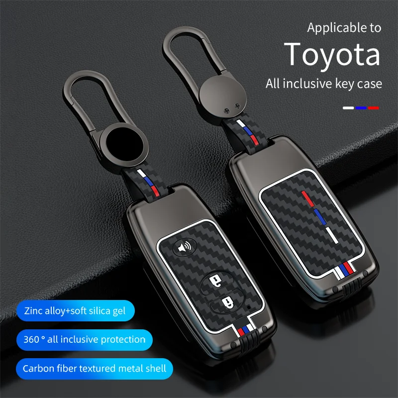 

Zinc Alloy Car Key Case Cover For Toyota Camry Prius Land Cruiser Prado 150 Crown For Subaru Foreste XV Holder car accessories