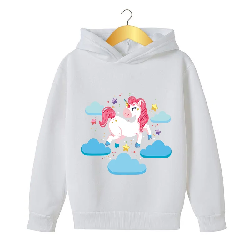 

Модная хлопковая толстовка с капюшоном, детская одежда, свитшоты для мальчиков и девочек, спортивные штаны, толстовка с капюшоном с единоро...