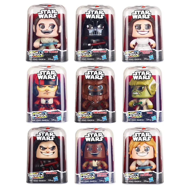 

Hasbro Star Wars Transformers Mighty Muggs Face Change Dolls Luke Yoda Chewbacca Leia Optimus Prime Bumblebee Action Figure Toys
