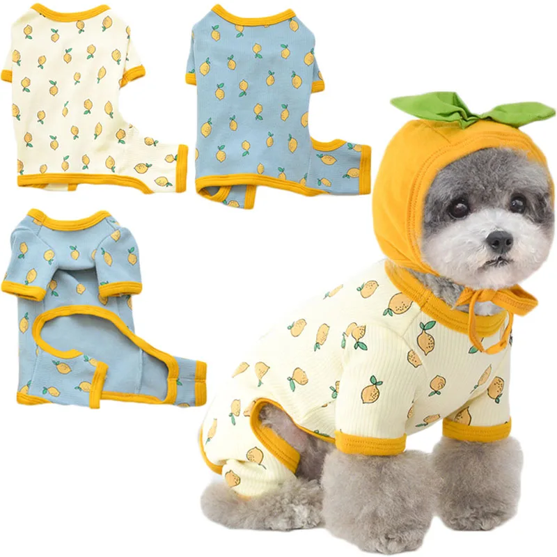 

Lemon Pattern Dog Jumpsuit Pyjamas For Small Medium Dogs Chihuahua Pet Clothes Puppy Cat Pajamas Hoodie Tracksuit Shirt Overalls