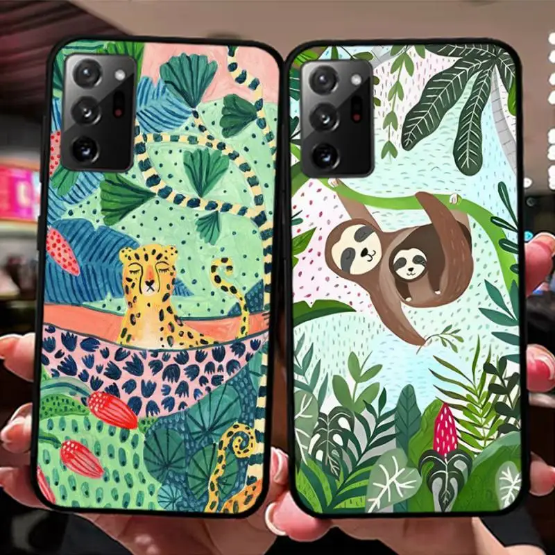 

Cute Cartoon Sloth Leopard Phone Case for Samsung Note 5 7 8 9 10 20 pro plus lite ultra A21 12 72