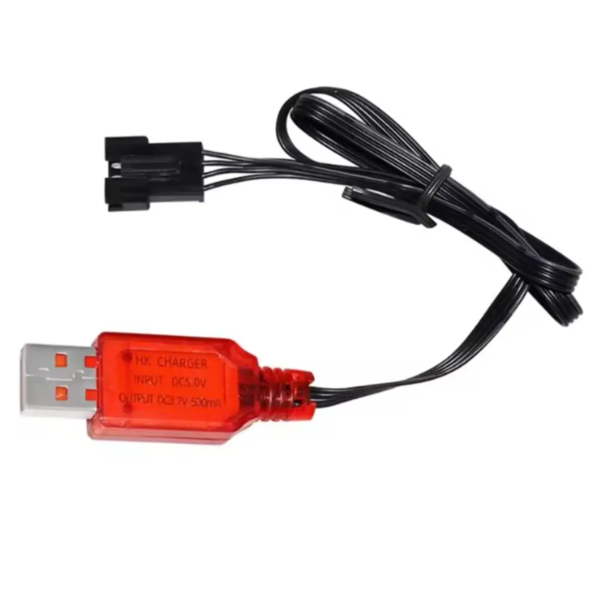 Фото Зарядное устройство USB AS62 7.4V 500mA с разъемом SM-4P для аккумуляторов радиоуправляемых машин DE36W, DE65, HM202, EC08, EC16, кабель для зарядки, 10 шт. №3
