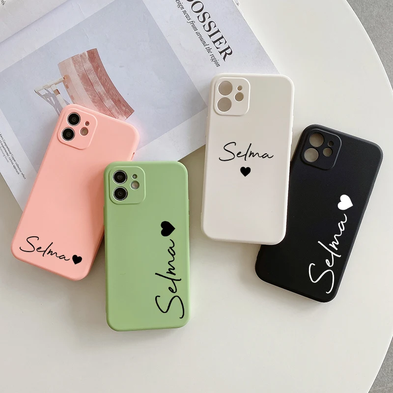 

Colorful Personaliza Custom Name Phone Case For iPhone 14 14ProMax 14Plus 13Promax 13 12 Liquid Silicone Back Cover