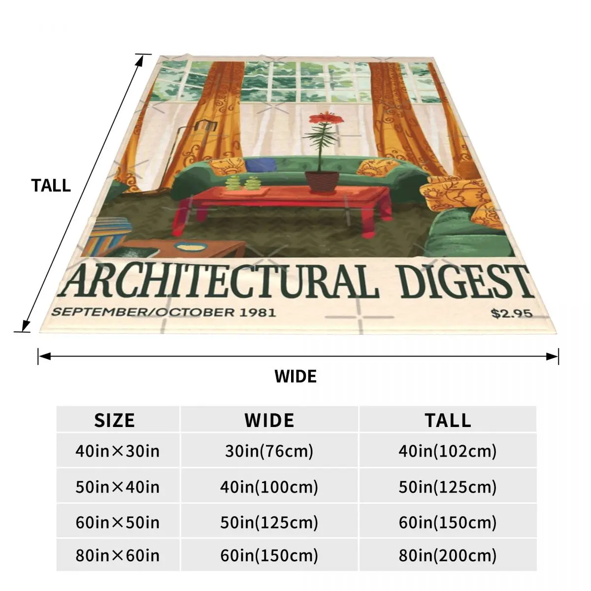 Вдохновленный архитектурным дайджетом винтажный Чехол 1981 одеяло покрывало на