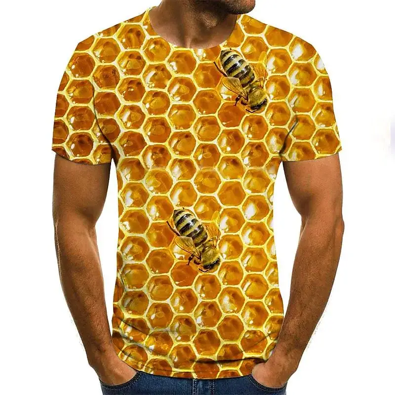 Men's T-Shirt 3D Print Tee Funny Bee Summer Short Sleeve T-Shirt Male Casual Unisex Oversized Harajuku O-Neck Tops 2022