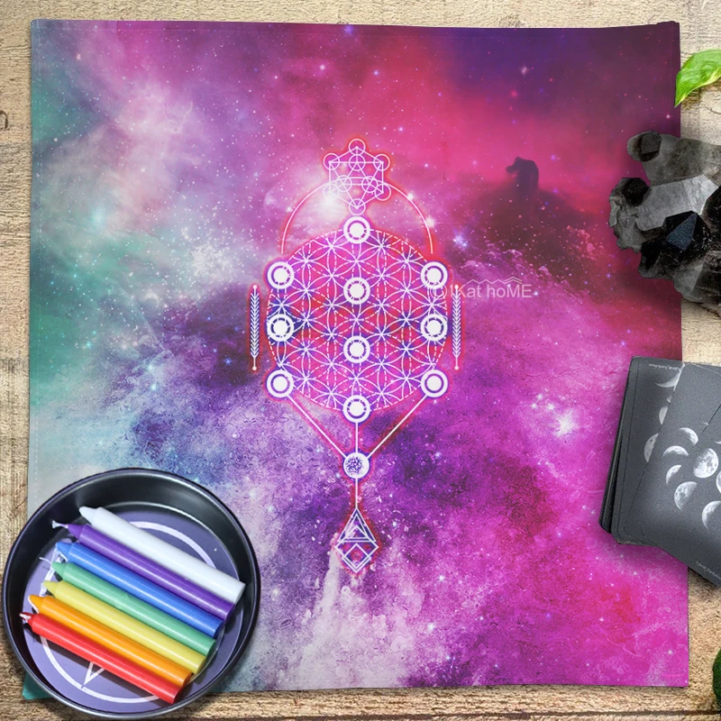 Spiritual All-seeing Eye Tarot Tablecloth Flower Of Life Altar Cloth Witchcraft Pagan Astrology Magic Crystal Oracle Card Pads