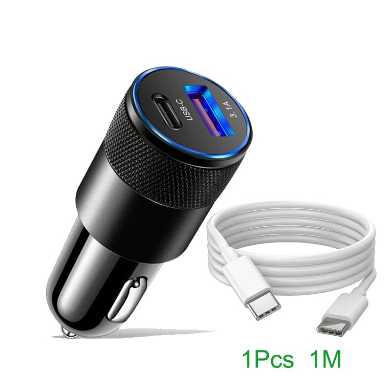 

Автомобильное зарядное устройство для прикуривателя, смартфона, USB-адаптер, зарядное устройство для телефона для iPhone, Huawei, Samsung 3,0, USB ype C, быст...