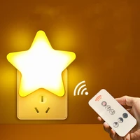 4 colors star led night light plug in cute sleeping light with remote timer light for bedside wall baby bedroom decoration