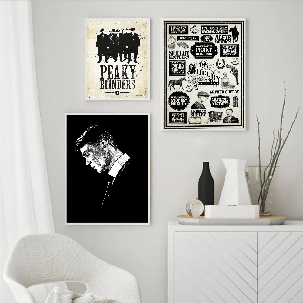 P-Peaky B-Blinders Movie Липкие постеры Винтаж Комната Домашний бар Кафе Декор Настенный