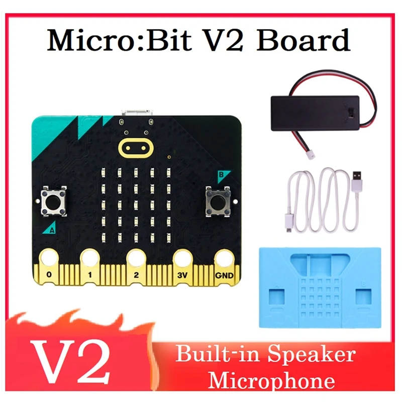 

BBC Micro: набор Bit V2.0 Встроенный микрофон для динамика сенсорная Чувствительная программируемая макетная плата «сделай сам» + защитный чехол