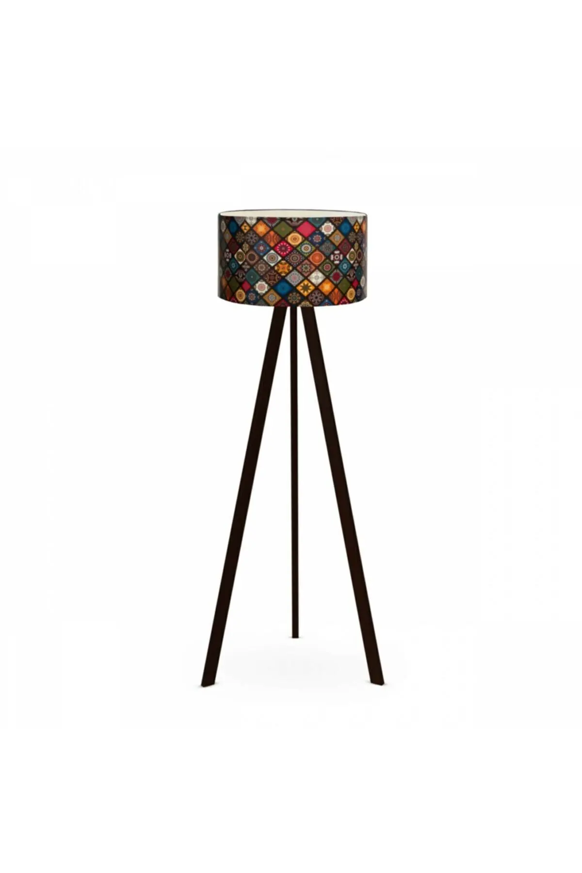 

A & G Carpet Pattern Wooden Tripod Floor Floor Lamp