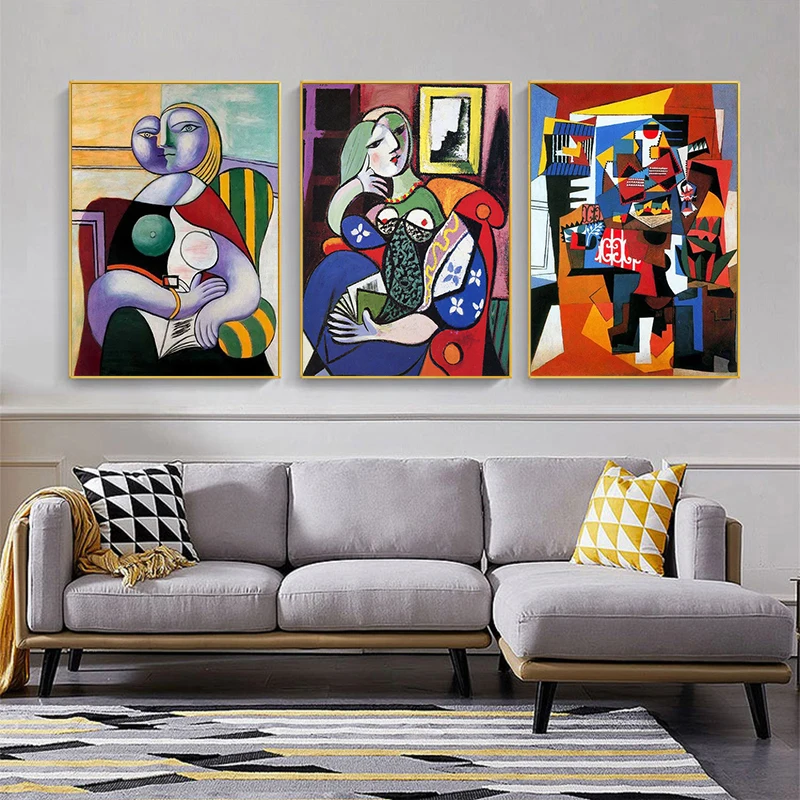 Картина на холсте известного Пикассо абстрактная граффити фигурка плакат печать