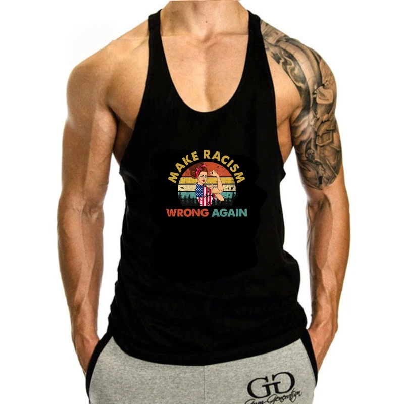 

Make Racism Wrong Again 2024 Anti Racism Black tank top men M-Xxxl Latest New Style tank top men