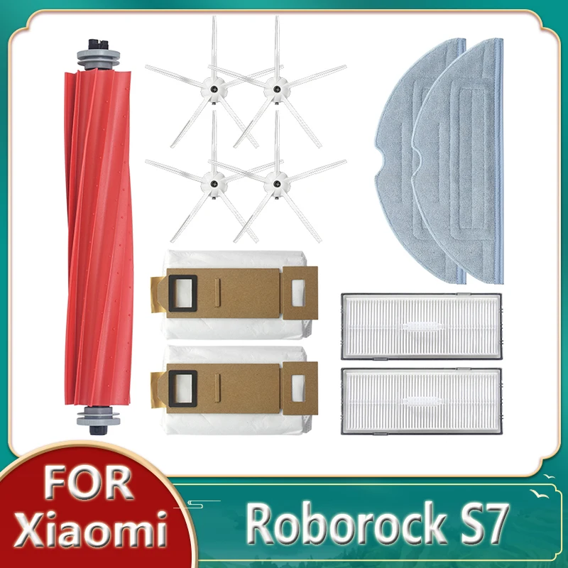 

For Xiaomi Roborock S7 Plus T7S T7 Plus Robot Vacuum Cleaner Main Side Brush HEPA Filter Washable Mop Cloth Dust Bag Accessories