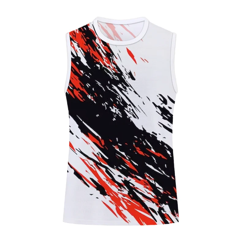 

Oversized Men's Sports Vest Summer Round Neck Sleeveless T-shirts Boys' Fitness Sportswear 2023 Outdoor Running Speed Dry Vest