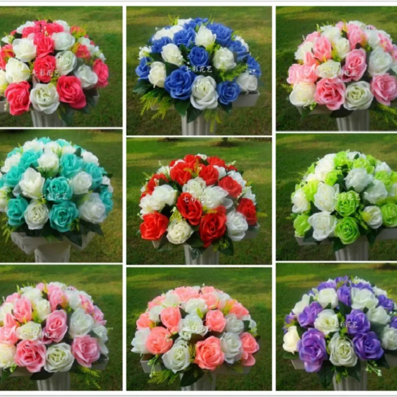 

Wedding road lead flowers 37 heads flower bouquets roman column flower wedding flower decoration wedding props 10pcs/lot