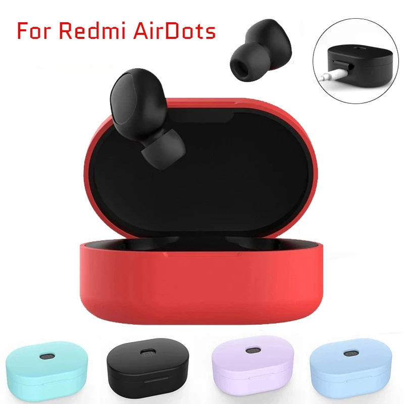 

For Xiaomi Redmi Airdots Earphone Charging Box Silicone Protective Cover Full Coverage Headphone Protector For Redmi AirDots