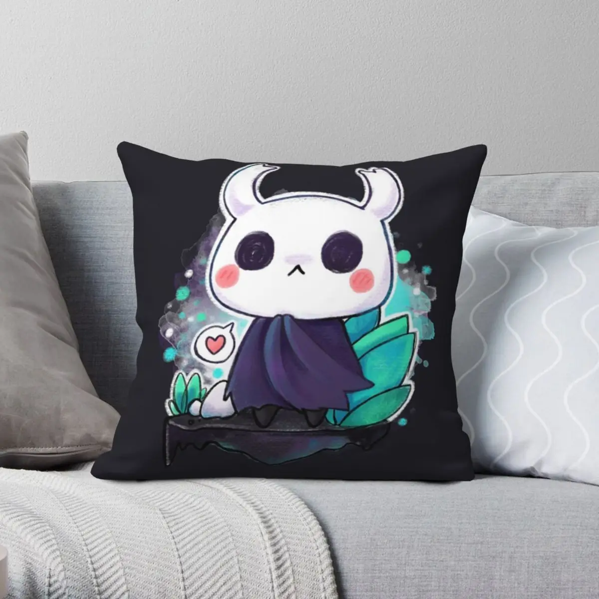 

Chibi Hollow Knight Pillowcase Polyester Linen Velvet Printed Zip Decorative Throw Pillow Case Sofa Cushion Case