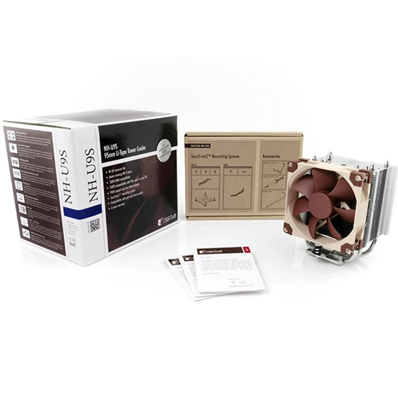 Noctua NH-U9S Chromax.Black Tower CPU Cooler 5, тепловая трубка NF-A9 120 мм, 4-контактный ШИМ вентилятор, тихий вентилятор охлаждения процессора для Intel AMD (art.: 3920bdff52275) - 3920bdff52275