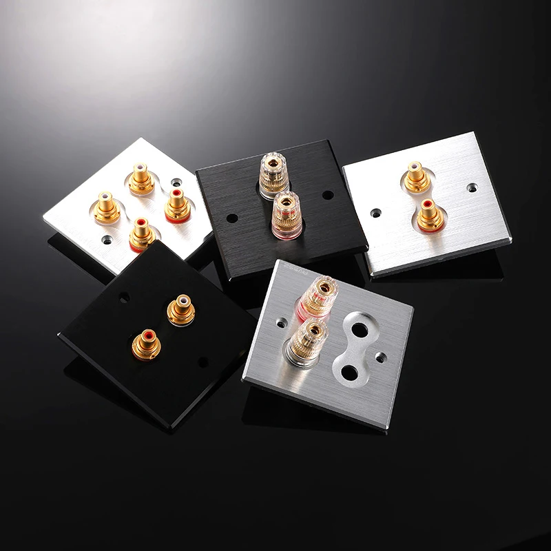 

1 PC 86 Wall Plug Aluminum Alloy Terminal Cup Banana Jack Socket Binding Post Speaker Box Banana Plug Connector Box Red + Black