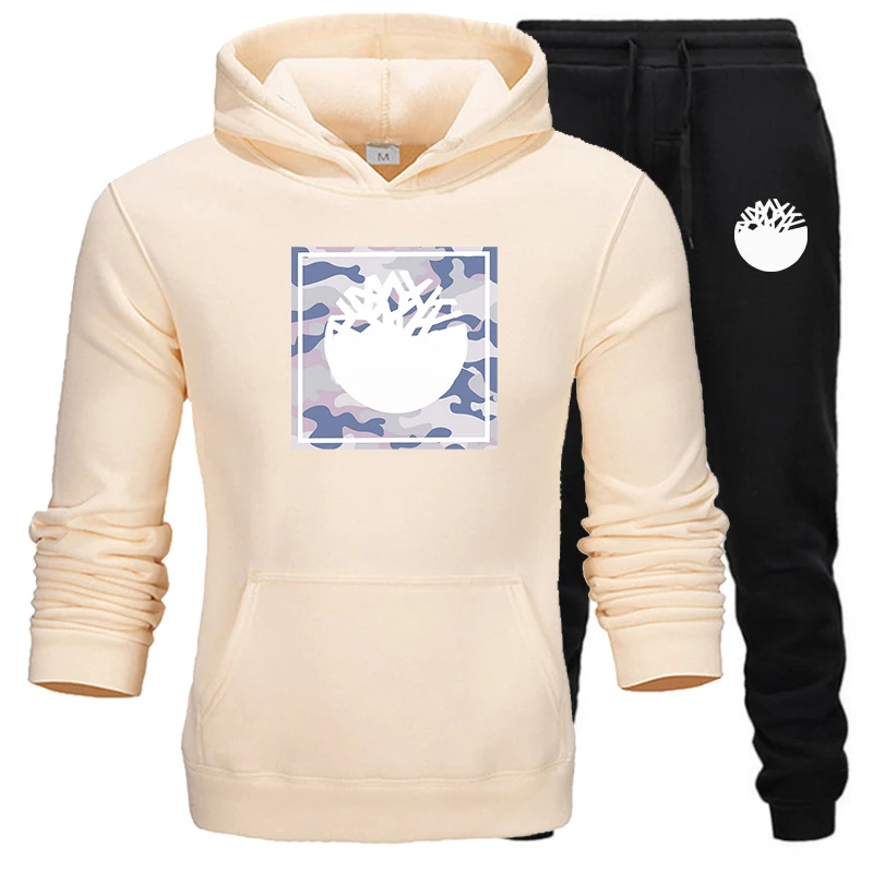

2 Pieces Sets Tracksuit Hooded Sweatshirt +Drawstring Pants Male Sport Hoodies Running Sportswear Men Women Brand Autumn Winter