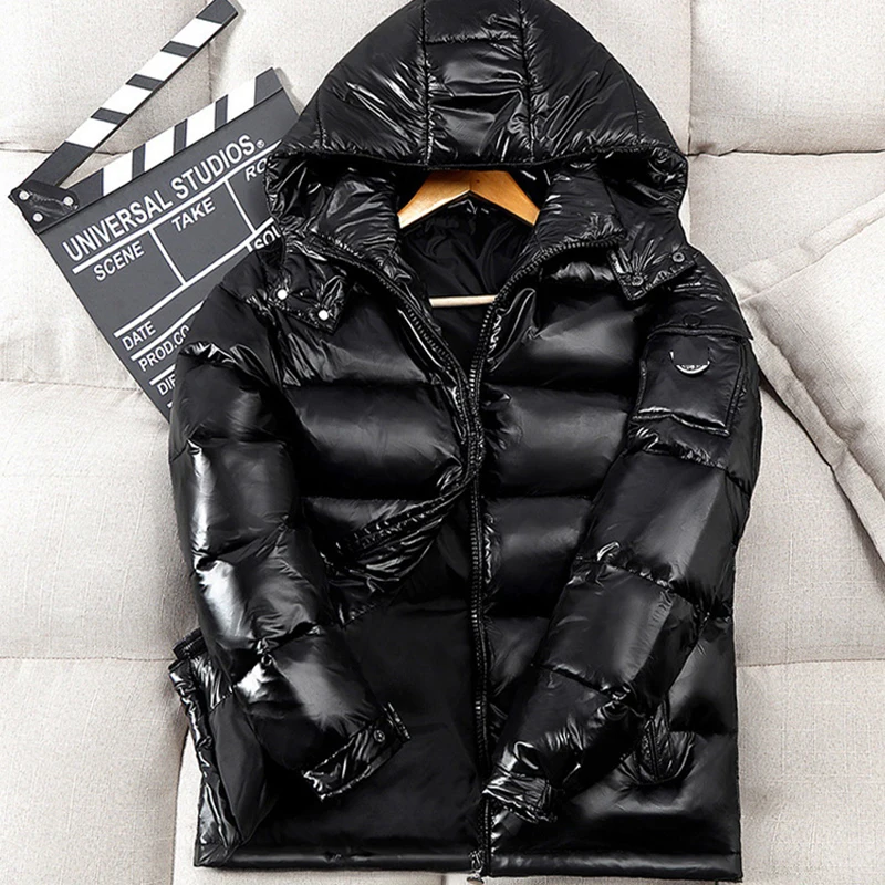 Hat Detachable Men's White Duck Down Jacket Warm Hooded Thick Puffer Jacket Coat Male Casual Overcoat Thermal Winter Parka Women