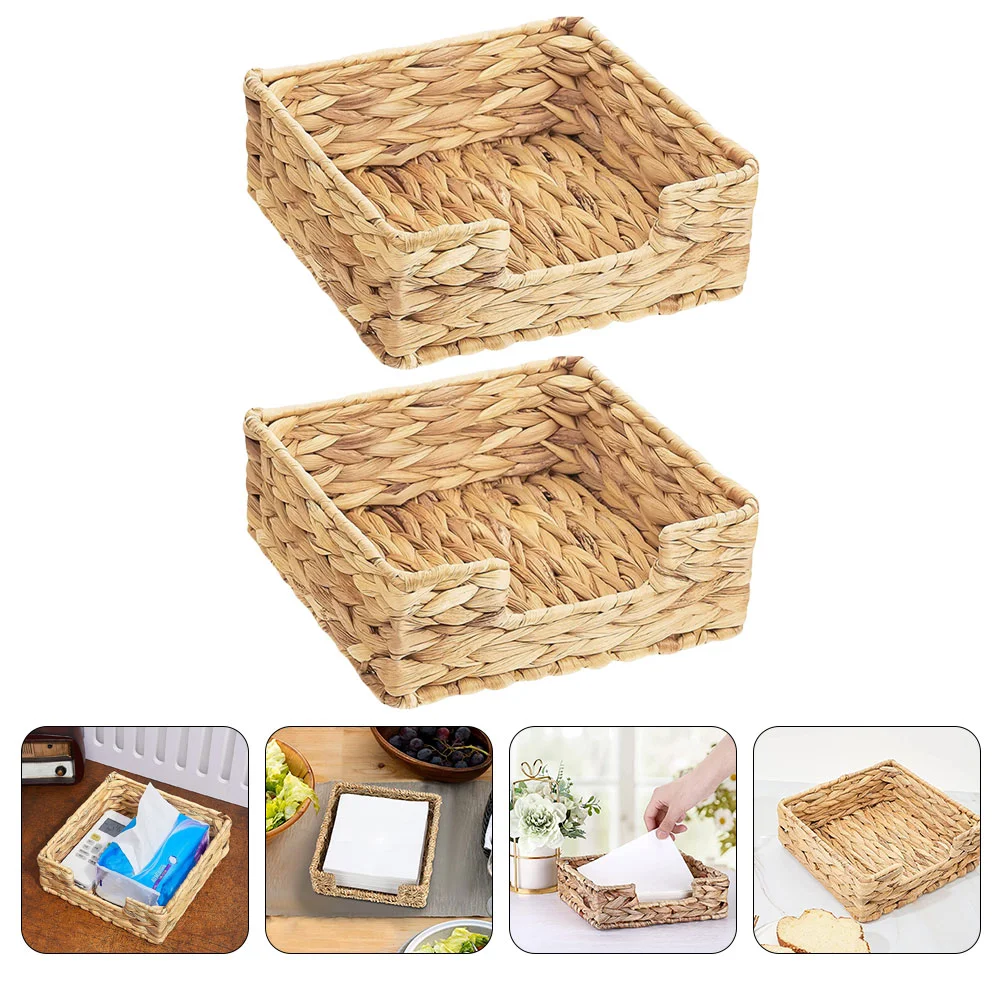 

Тканые держатели для салфеток, 2 шт., подставка для салфеток, декоративный держатель для салфеток для стола