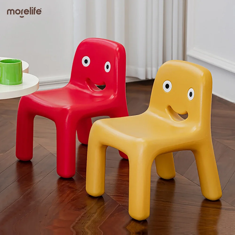 

European and Nordic Creative Early Education Learning Chair Cute Smiling Face Short Bench Home Backrest Chair