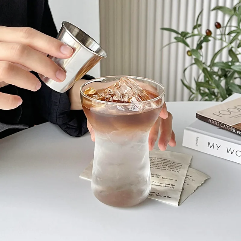 

High Borosilicate Glass, Ice American Coffee Cup, Transparent Glass, Breakfast Milk Cup, Juice Cup, Cold Extract Water Cup