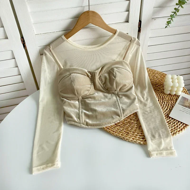 Женская однотонная футболка с длинным рукавом