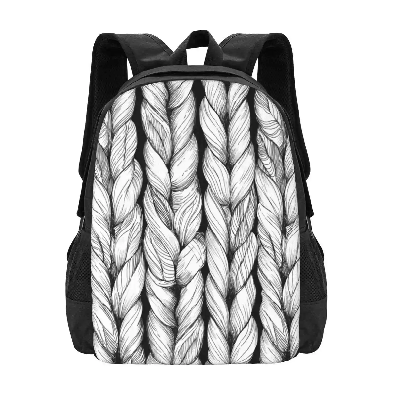 Knitted School Bags For Teenage Girls Laptop Travel Bags Knitted Knitting Madebylen Interior Design Sweden Black And White Grey