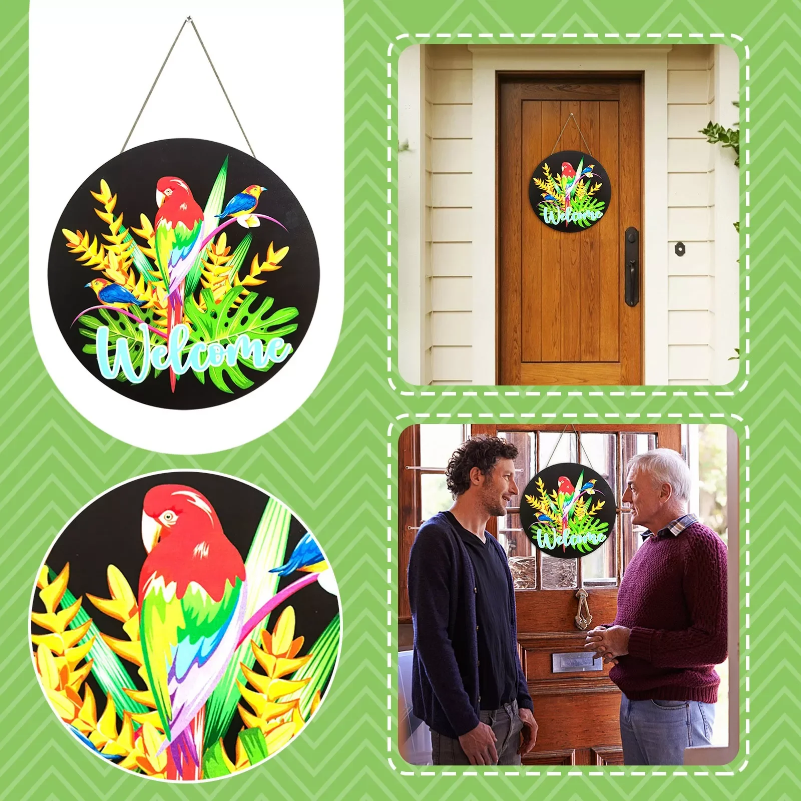 

Standing Iron Plate Gardens Decoration Little Three Birds Wall Plate Beautiful Christmas Ornament Christmas Balls Large