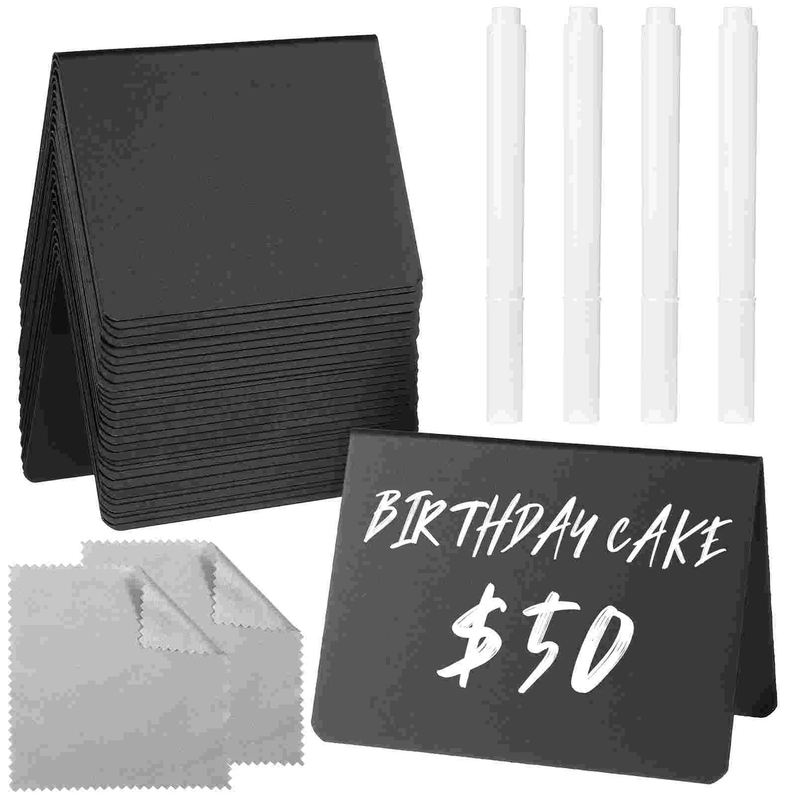 

30 Pcs Blackboard Chalkboard Chalk Signs Chalkboards Erasable Plastic Small Blackboards Plate Double Sided