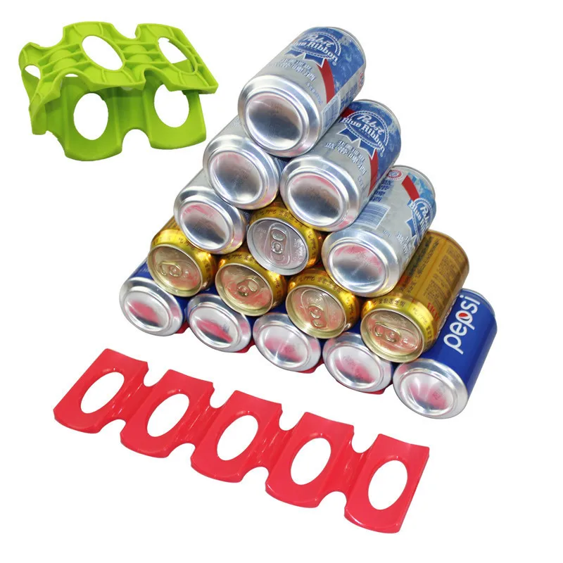 

Beer Can Anti-skid Holder Silicone Stacker Cans Fridge Mat Beverages Rack Stacking Tool Storage Organizer Wine Bottle Holder
