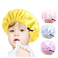 baby invisible adjustment buckle double satin nightcap baby solid color shower cap bandana cap