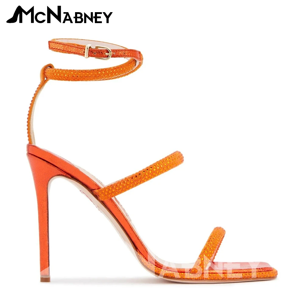 Красочная женская летняя обувь на шпильке Роскошные Яркие туфли высоком каблуке