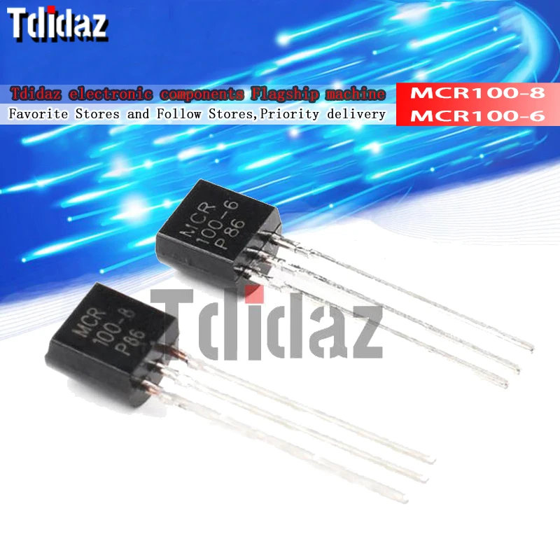 

100PCS MCR100-8 100-8 TO92 MCR100-6 100-6 Новый и оригинальный чипсет IC