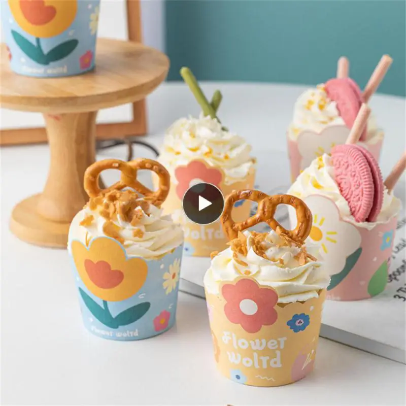 

Cupcake Liner Muffin Box Cup Case Muffin Cupcake Baking Cup tray Party Tray Oil Absorption Paper Cups Cake Wrapper Oilproof