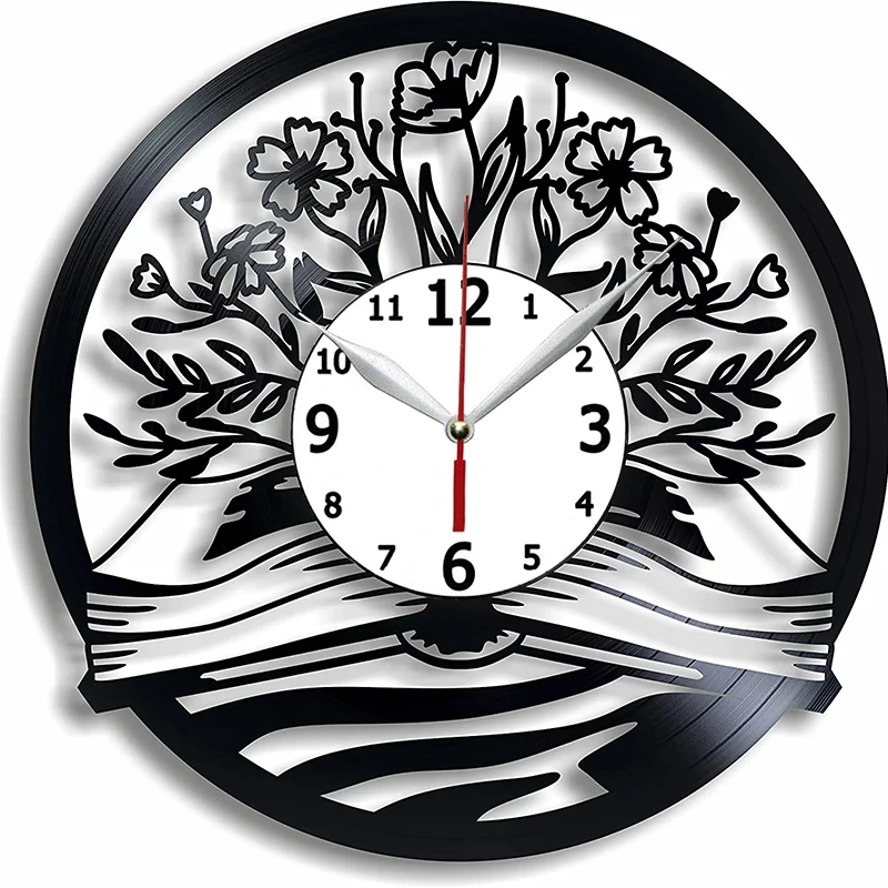 

Виниловые Настенные часы с цветами, замечательное искусство, декоративный декор для молодых девушек