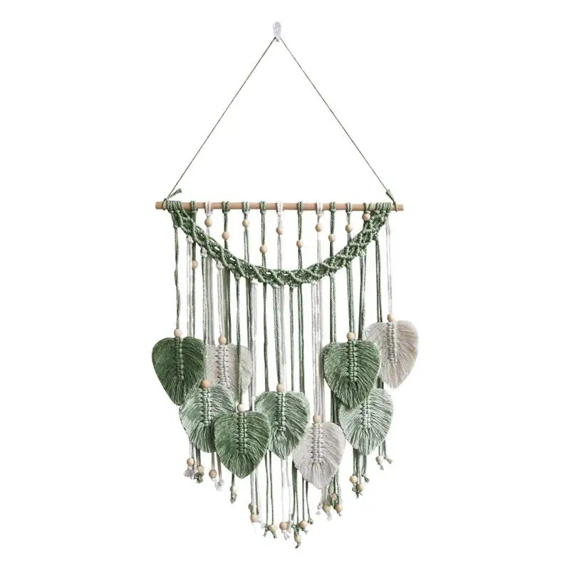 

Woven Tapestry Bohemian Leaf Macrame Tassels Decoration Tassel Leaves Bohemian Wall Decor Tapestry Room Decor For Living Room