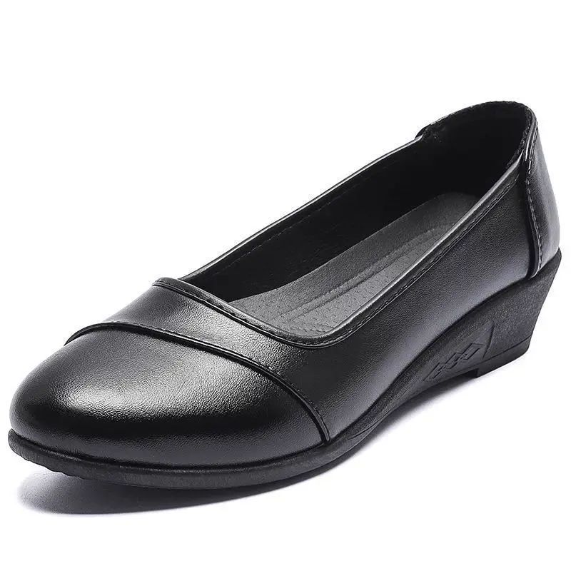 

Туфли женские из мягкой кожи, однотонные, без застежки, удобная рабочая обувь для женщин среднего возраста