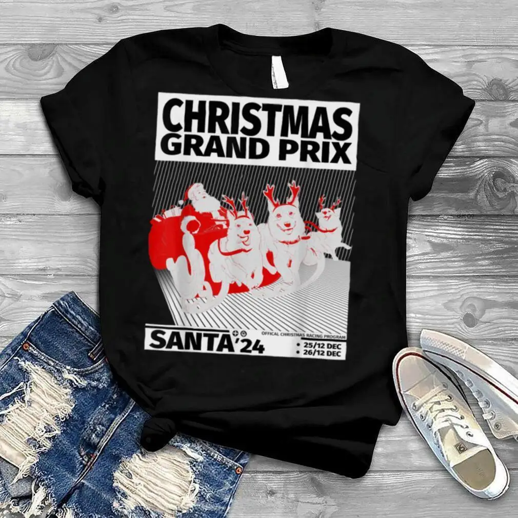 Спортивная футболка с Санта Клаусом рождественскими санями гоночными Ретро