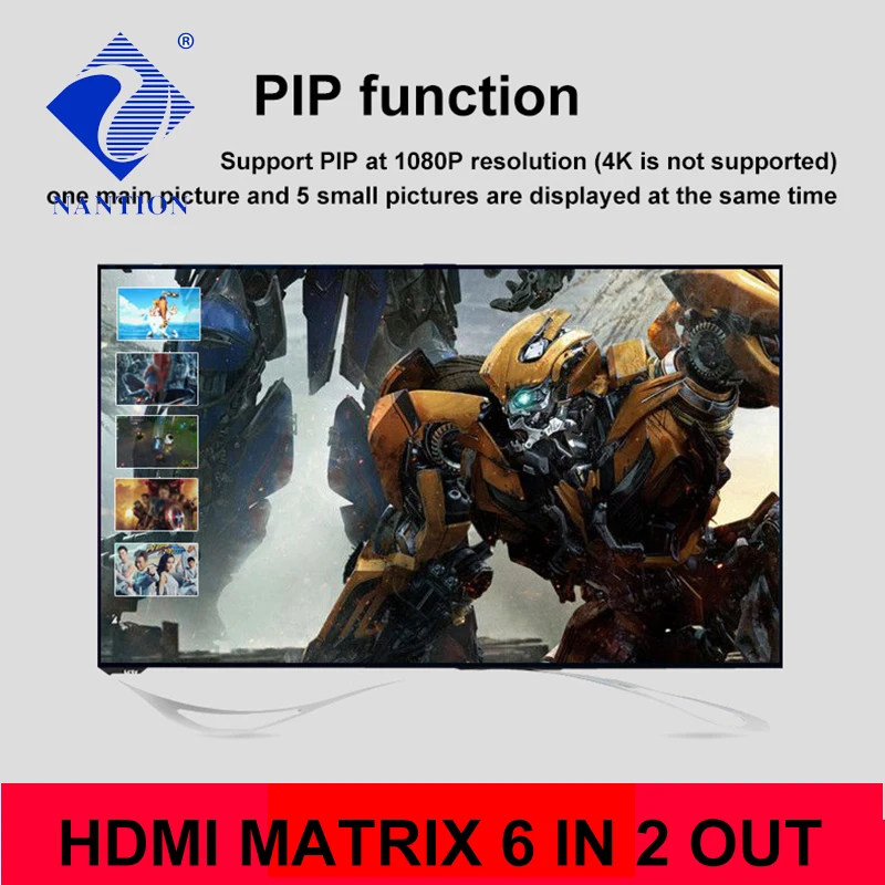 6x2 HDMI матрица PIP 6X2 аудио экстрактор ARC 4K/30 Гц Матрица 6 в 2 Выключатель сплиттер с