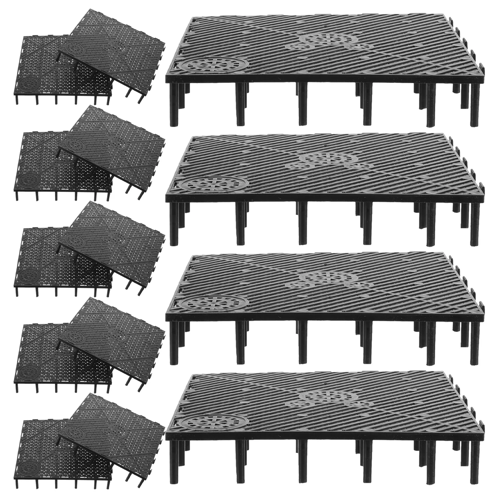 

20pcs Aquarium Bottom Grid Tank Isolation Board Tank Bottom Filter Plate Divides Tray Bottom Filter ( Black )