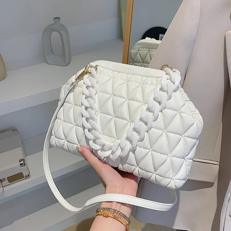 

Women's Bags 2022 Designer Design New Fashion All-match Rhombus Chain Shoulder Messenger Bag Simple Small Square Bag