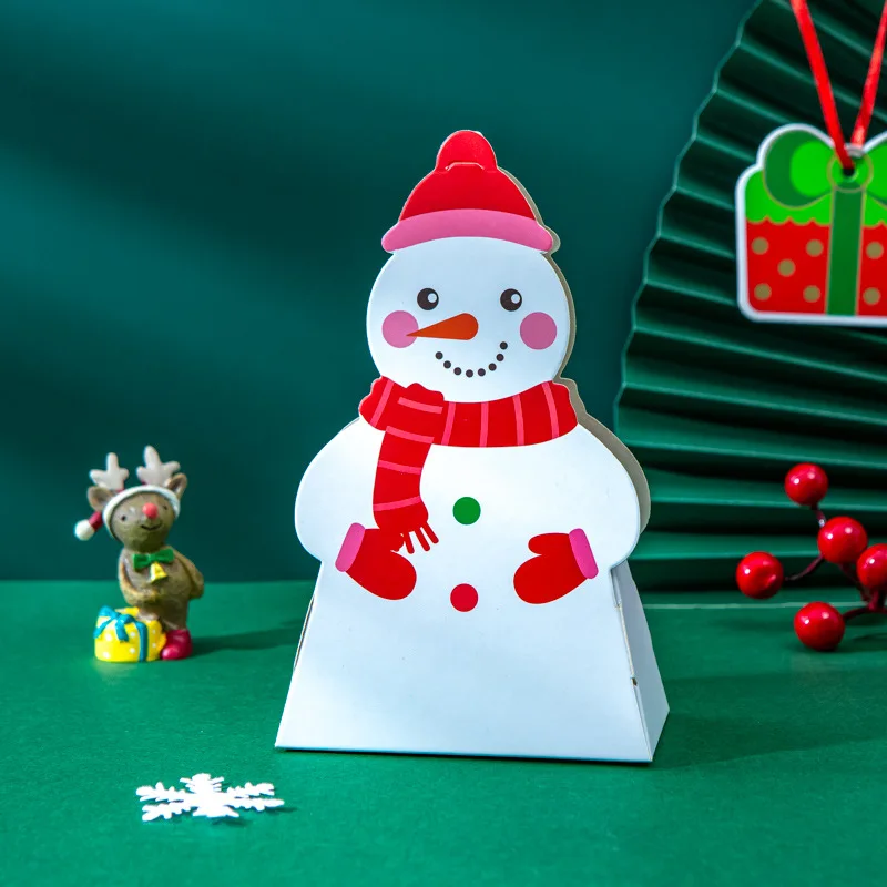 

5Pcs 2023 Christmas Santa Claus Snowman Candy Dragee Gift Box Xmas DIY Cookie Candy Chocolate Packaging Boxes Party Wrapping