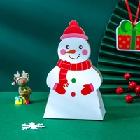 5pcs 2023 christmas santa claus snowman candy dragee gift box xmas diy cookie candy chocolate packaging boxes party wrapping
