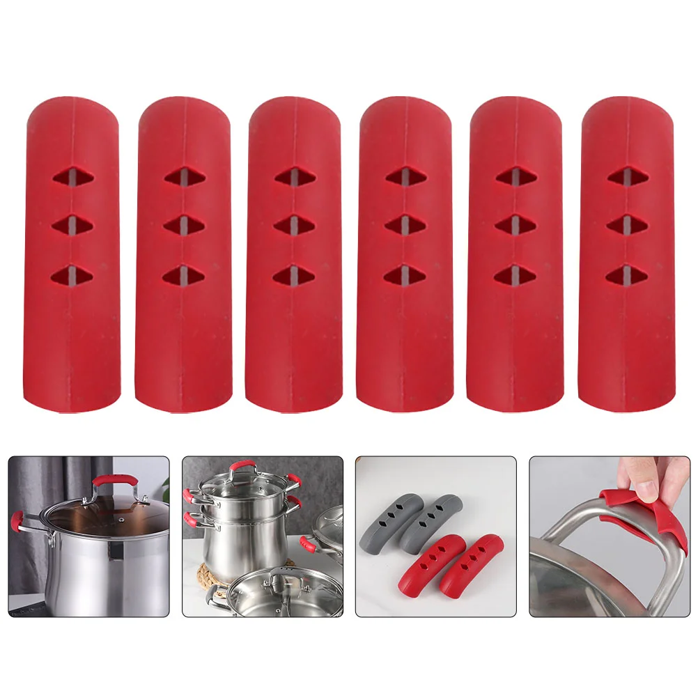 

Handle Pot Pan Silicone Cast Holder Iron Covers Skillet Cover Hot Sleeve Grip Protector Grips Clip Rubber Frying Non Fry