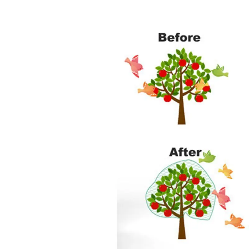 Садовая сетка защитная от птиц зеленая для садовых растений фруктовых деревьев с