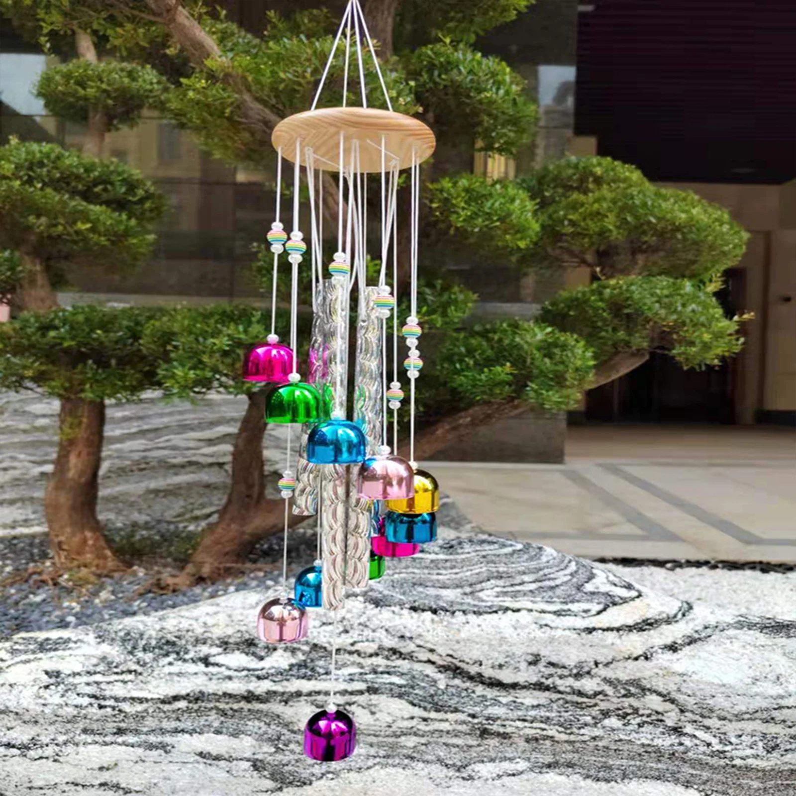 

Multicolor 4 Pipes Windchimes Charm Wind-bell Ornaments Nordic Bells Garden Balcony Creative Decoration